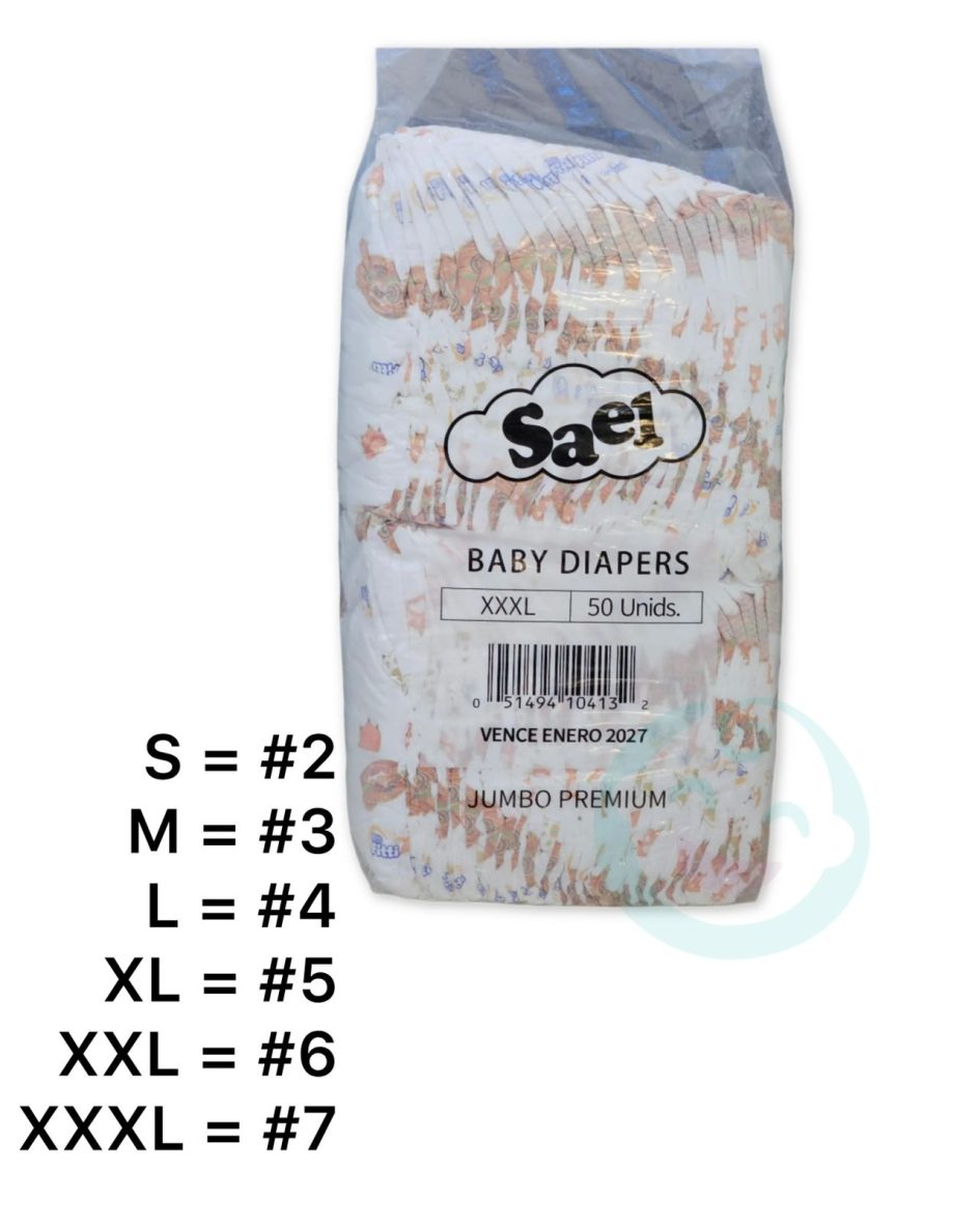 PAÑALES SAEL PAQUETES DE 50 UNIDADES