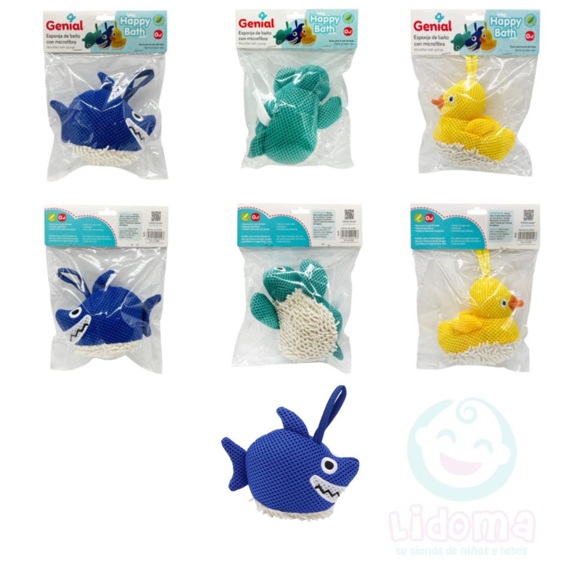 ESPONJA DE BAÑO CON MICROFIBRAS GENIAL GN-JM2301