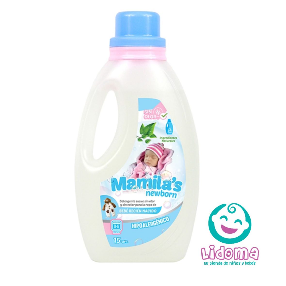DETERGENTE PARA ROPA RECIEN NACIDO 1.5 LTS – MAMILAS