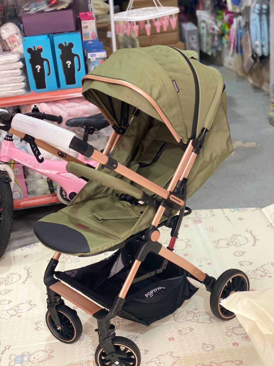 COCHE PARA BEBÉ REVERSIBLE VERDE POPYPAPA 50001V
