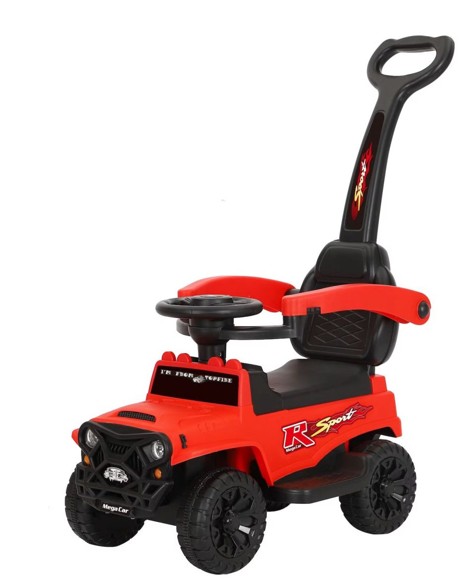 CARRO ANDADOR JEEP CON EMPUJADOR ROJO CAR906