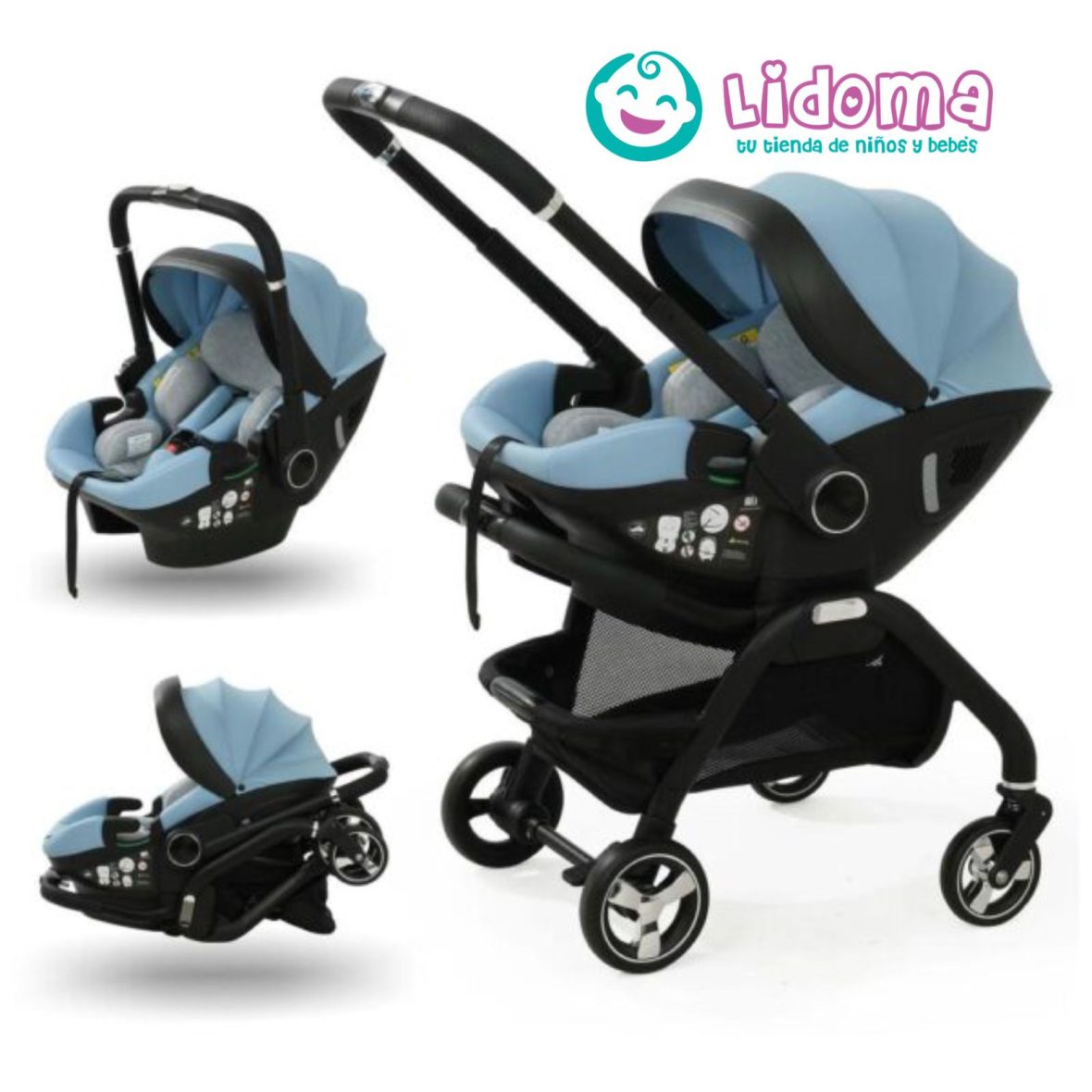 COCHE 3 EN 1 DESMONTABLE AZUL KIDILO PR-53A
