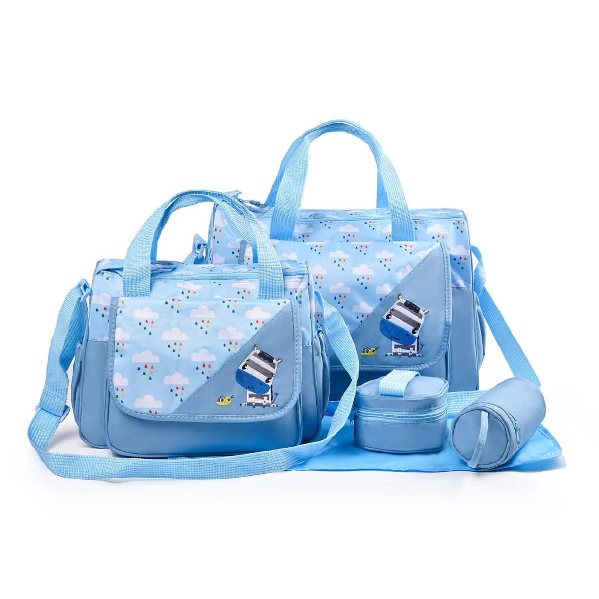 SET DE BULTO PARA BEBÉS 4 PCS AZUL CLARO LS-25AC
