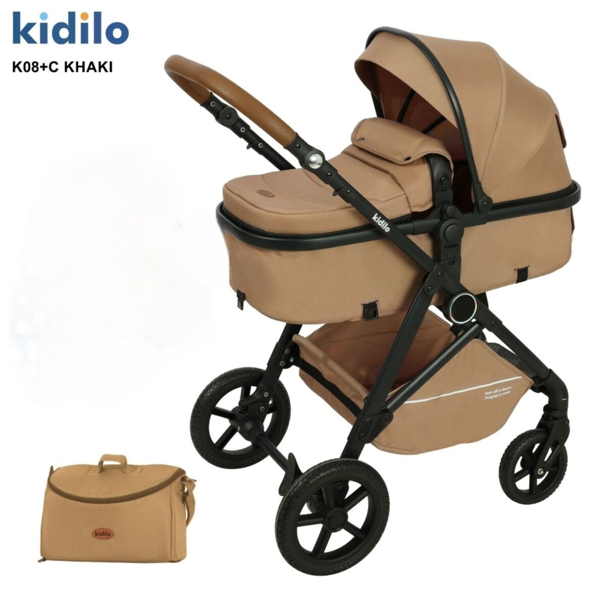 COCHE EUROPEO CON BULTO MARRÓN KIDILO K08-M